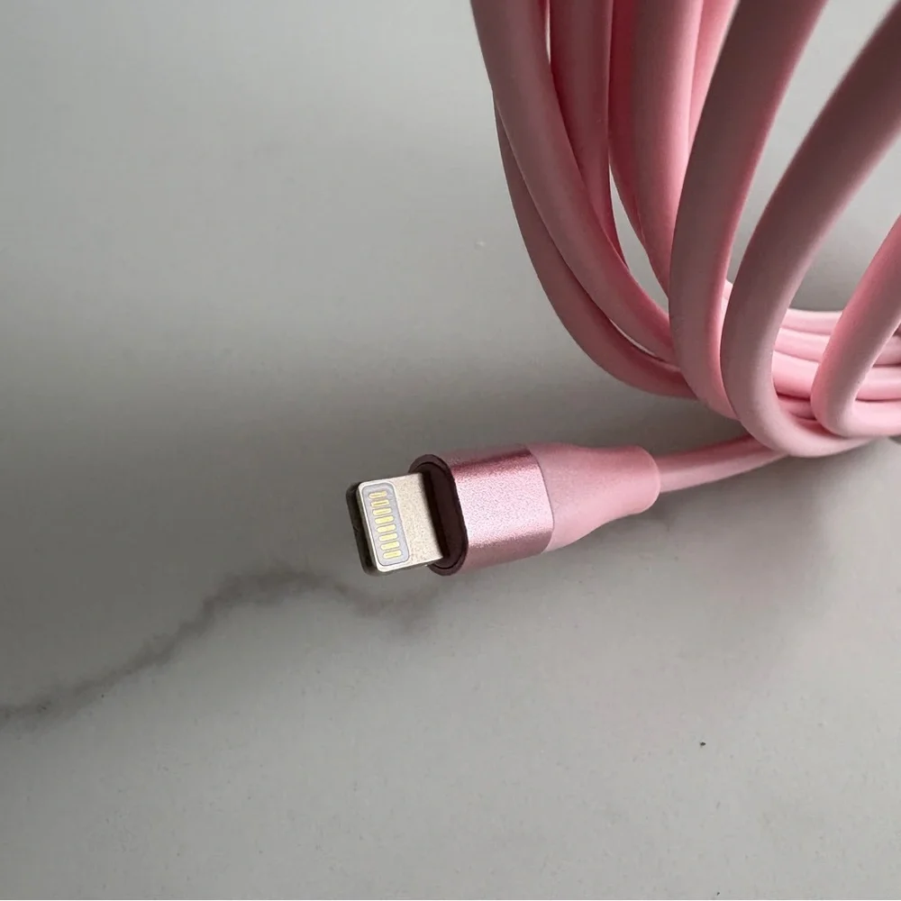 NWOT Pink Lightning to USB Cable (10 ft)